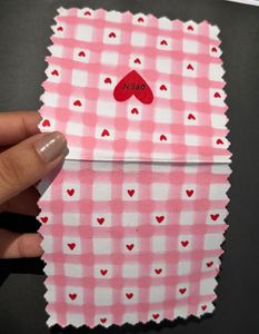 Pink Gingham Heart card
