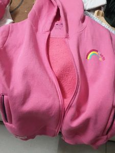 Cute Pink Rainbow Zip-Up Hoodie