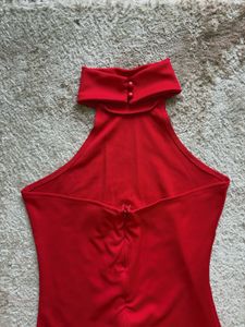 Stunning Red High Neck Maxi Dress