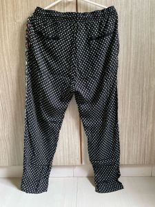 Boho Patterned Black Palazzo Pants