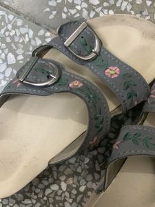 Floral Double Strap Sandals