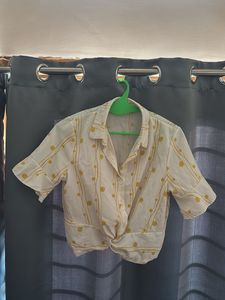 Cream & Yellow Dotted Button-Up Shirt