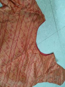 Orange Printed Kurta