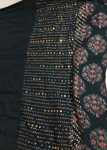 Black Kurta with Floral Embroidery
