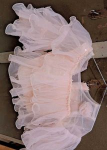 Pink Sequined Lehenga with Ruffled Tulle