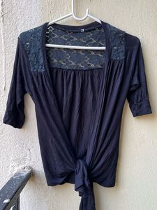 Lace Detail Black Shrug