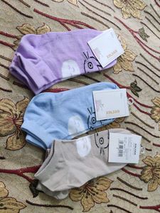 Cute Cat Ankle Socks - Set of 3