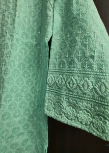 Embroidered Mint Green Kurta