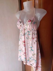 Pink Floral Mini Dress