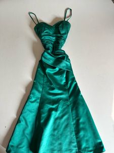 Emerald Green Satin Dress