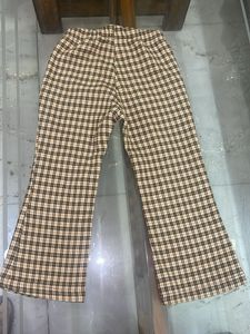 Stylish Plaid Flare Pants