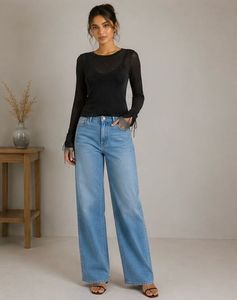 Sparkly Sheer Long Sleeve Top