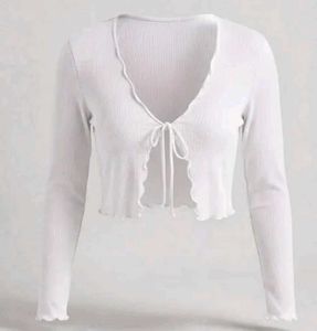 Chic White Cropped Cardigan