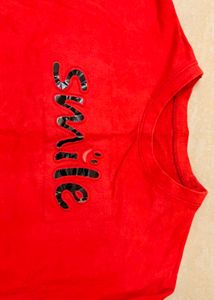 Red "Smile" Graphic Sweatshirt 📍Free Delivery