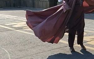 Beautiful Pink abaya Burqha with heavy work hijab
