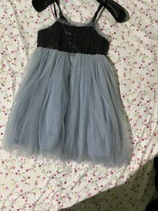 Chic Black &amp; Grey Tulle Dress