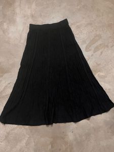 classic elegant black pleated Knit Skirt