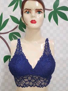 (1033)Navy Blue Lace Bralette