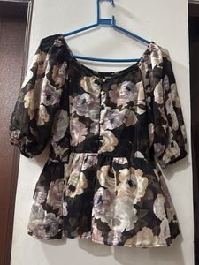 Floral Print Peplum Top