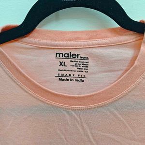Peach Pink Graphic Full Sleeve T-Shirt XL