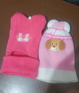 Set Of 2 Woolen Cap For Baby