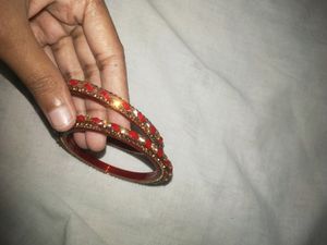 Red Kada Bangle Set ,Never Used ,New