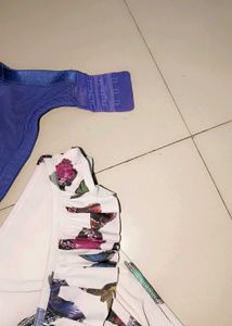 Blue Lace Bra &amp; Butterfly Bikini Bottom Set