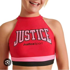 Justice Sport Red Crop Top