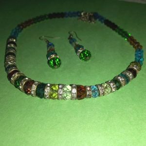 Crystal Necklace And Earrings