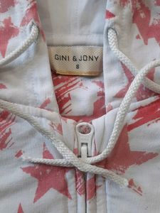 GINI &amp; JONY ZIPPER SWEATSHIRT SIZE 8 for girls With Pockets