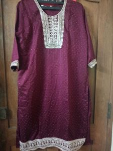 New dress 👗 Elegant Maroon Embroidered Kurta