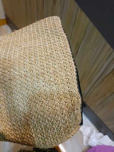 Stylish Straw and Leather Handbag
