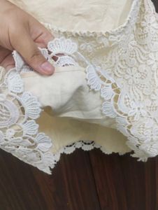 Cream Lace Mini Skirt