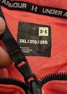 under Armour Men's Red Hooded Zip-Up Jacket