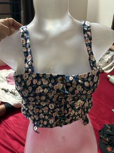 Floral Print Crop Top &amp; Skirt Set