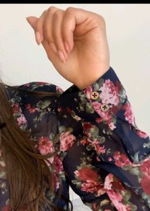 Lee Cooper Floral Print Sheer Blouse