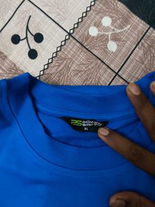 Blue T-Shirt with "ABC INDIA" Print