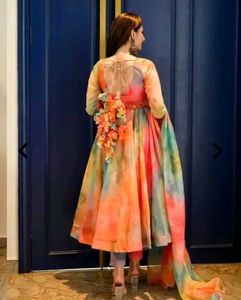 Vibrant Tie-Dye Anarkali Suit
