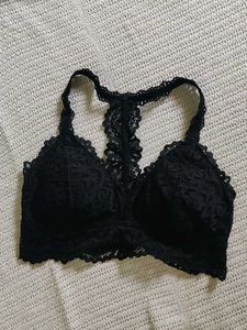 auden Black Lace Halter Bra