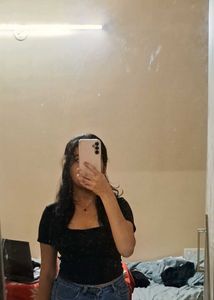 Classic Black Square neck Crop Top