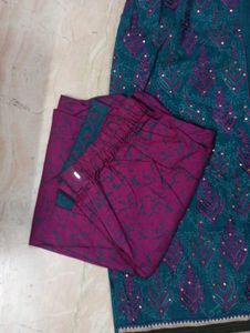 Embroidered Kurta Shrug With Pants &amp; Dupatta