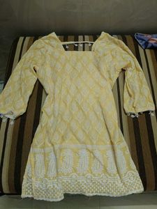Yellow Chikankari Kurta