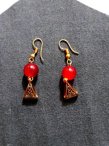 😍 Pretty 🌹Red Colour Neckace With Ear Rings!