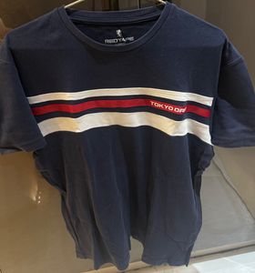 Red Tape Navy Blue Striped T-Shirt
