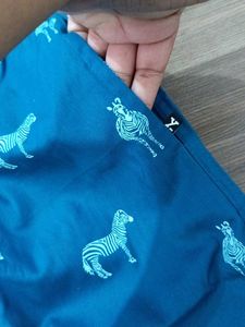 Men's Blue Zebra Print Boxer Shorts