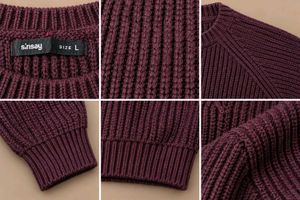 DEEP PLUM TEXTURED RIBBED KNIT SWEATER