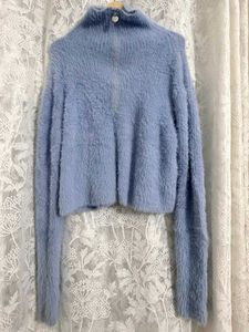 Cozy Fuzzy Zipper V-Neck Sweater
