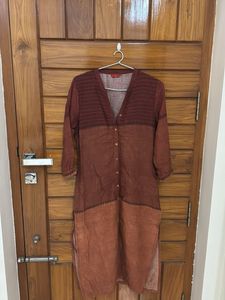 Maroon Ombre Button-Up Kurta🧶