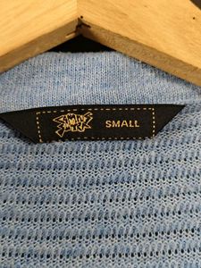 Light Blue Textured Polo T-Shirt