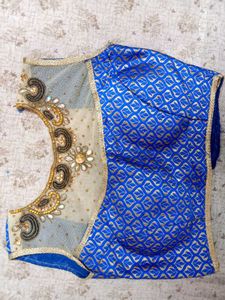 Elegant Royal Blue Embellished Blouse